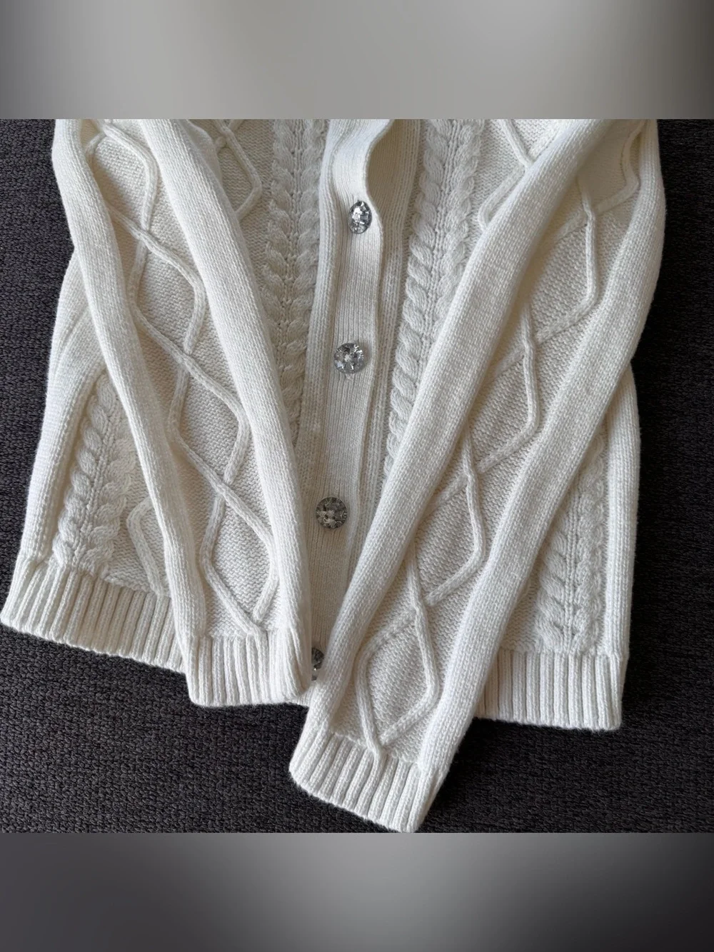Gymboree White Cable-Knit Button Cardigan Preppy Classic Holiday Girls 4T